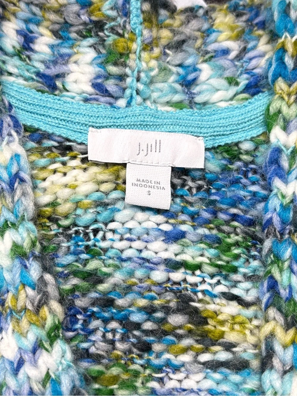 J. Jill Clarendon Space Dye Open Front Knit Duster Cardigan Size S